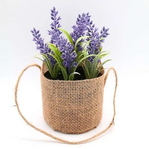 Lavender in burlap ornament artificial plant for home decoration