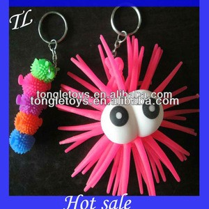 LED glow rubber keychain with one hundred different designs.
