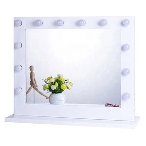 Led lighted table vanity makeup Hollywood Mirror With 14 Light Bulbs For Girl Vanity Cosmetic