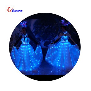 LED Long Dress LED Light Dance Costumes Luminous princess dress Girls Dresses Carnival festival wedding dress Rave Clothes