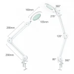 Led Magnifying Lamp with Clamp, Adjustable Arms Craft Lamp,3 Color Modes,for