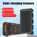 LED Portable Mini Solar Cell Wireless Charger Solar IP68 Waterproof Power Bank With Camping Lamp