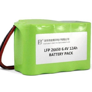 LiFePO4 26650 6.4V 12Ah Rechargeable battery pack