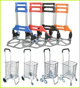 Lightweight aluminum supermarket foldable luggage trolley/folding han dtrolley hand truck for sale