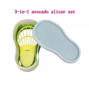 Lixsun 5 in 1 Multi Functional Avocado Slicer Cutter Tools Set For Avocado Storage Container Scoop Slice and Mash Avocado Fresh