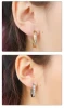 Luxury brand Designer Fashion stainless steel gold-plated earrings Titanium steel rhinestone earrings