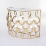 Luxury Half Circular Moon Round Foyer Console Table