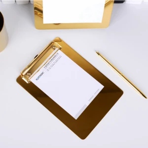 Luxury  rose gold  Metal Clipboard for office