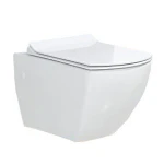 Made in China factory supply round bathroom rimle wc public wall hung toilet