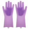 Magic Silicone Gloves with Wash Scrubber Reusable Brush Silicone Dish Scrubber Heat Resistant Gloves Kitchen Tool for Cleaning