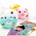 Make a Face Craft Animals Pig Cow Duck Sheep Bunny Rabbit Chicken Paper Stickers for Easter Party