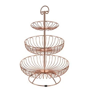 Manufactory Direct Sale Party Cake Tools Rose Gold Metal Beaded Iron Metal Party Mini Cake Cupcake Stand