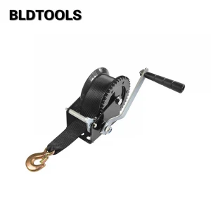Manufacturer 1200lbs mini towing tractor car galvanized strap manual hand winch with CE SGS