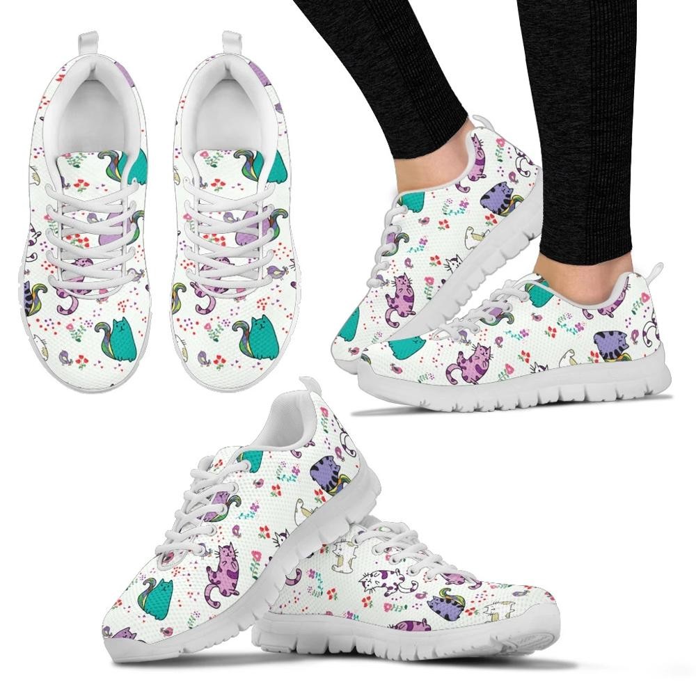 Manufacturer China Lovely Cat Printed Women Sneakers Latest Footwear For Girls Sports Football Shoes Volleyball