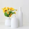 Manufacturer Customized Fine Modern Threaded white Ceramic Vase
