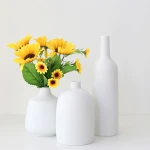 Manufacturer Customized Fine Modern Threaded white Ceramic Vase