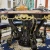 Import Manufacturers wholesale high gloss dining table classic wood carving restaurant round table painted gold from China