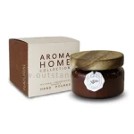 Matte Amber Frosted Heat Resistant Amber Glass Candle Jar with Wooded Lids