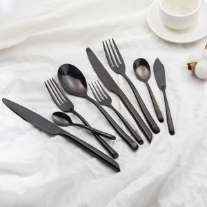 matte black cutlery Silverware Flatware Set 5 piece 9 Piece Stainless Steel Cutlery Black Utensil Tableware Sets