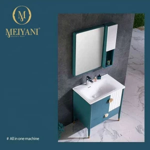 Meiyani modern style cabinet solid wood bathroom vanity with  porcelain counter-top basin