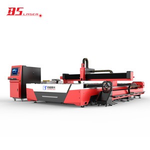 Metal round square pipe tube fiber laser cutting machine for machinery construction and other industries