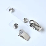Metal suspender-type clip ID Holder Badge Clip With Strap 12mm plain custom made single ended lanyard