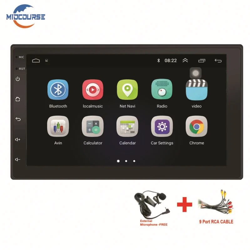 MIDCOURSE Universal Touch Screen Central Multimedia Autoradio 2 Din 7inch Gps Auto Car Dvd Player Audio Stereo Radio Android