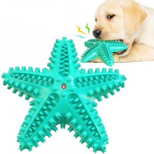 MIKOOLE pet interactive toys new squeaker sound sucker dog toy molar chew resistant ball starfish toothbrush