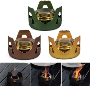 Mini Portable Hiking Alcohol Burners, Alloy Furnace Spirit Alcohol Burner Camping Stove Set for Outdoor Camping BBQ