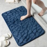 Minimalist Letter Design Sponge Bath Mat With Water Absorption and Anti Slip Strength Strong Memory Rebound Sponge Floor Mat