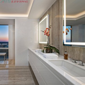 Modern Custom E1 Melamine Wood Material Bathroom Vanity With Led Mirror Australian Standard