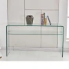 Modern Fashion Decor Tempered Curved Glass Entrance Console Table With Sotrage