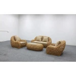 modern garden patio rattan sectional outdoor sofa with tea table beach wicker hotel sofa set