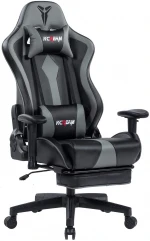 Modern High Back Gaming Chair Swivel Leather Game Chair blue and black adjustable Seat and back with feetrest