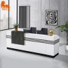 Modern office marble sticker reception counter design for hotel