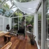 Modern Outdoor Patio Gazebo Sunroom Green Triangle Molding Wedding Tent Aluminum Glass Garden House Container TEMPERED GLASS