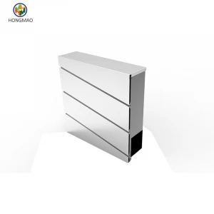 Modern Rust Proof Powder Coated Stainless Steel Vertical Lockable Silver Mailbox