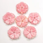 Mother of Pearl Natural Queen Conch Pink Seashell flowers Five leaf Shell beads Craved Flower