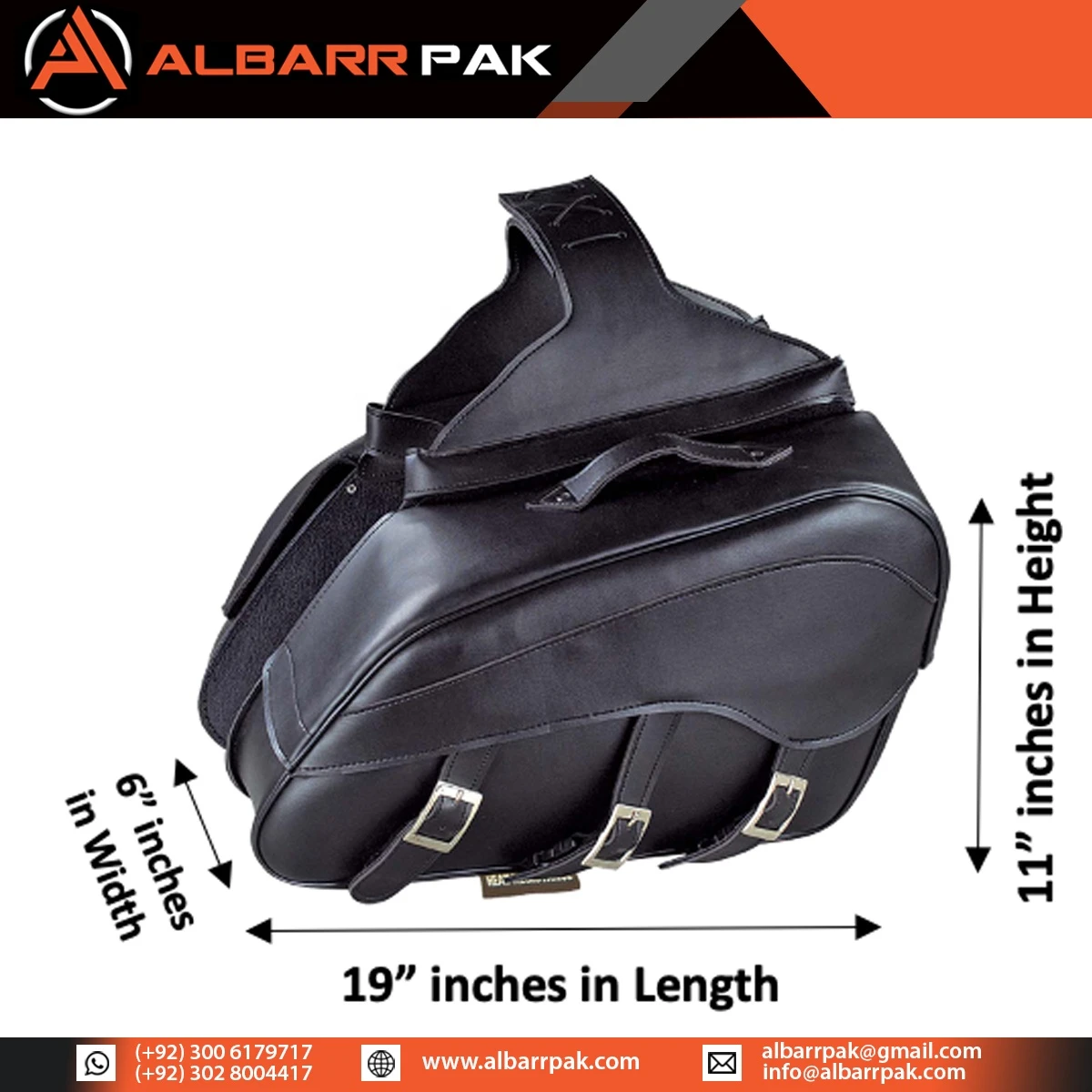 Motorcycle PU Leather Saddle Side Tool Bags Saddle Bag for all types of motorcycles - Albarr Pak