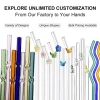 Multi-color Drinking Straw For Party Creative High Borosilicate Glass Straw with Design for Bent Bar Accessories