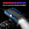 Multi-function 4 in 1 Bicycle Light USB Rechargeable LED Bike Headlight Bike Horn Phone Holder Powerbank Cycling Light