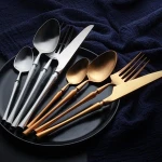 Multicolor Stainless Steel Dinner Knife Fork Spoon Gold Cutlery Dinnerware Set