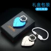 Multifunctional heart-shaped mobile phone holder buckle charging electronic lighter windproof creative USB cigarette lighter
