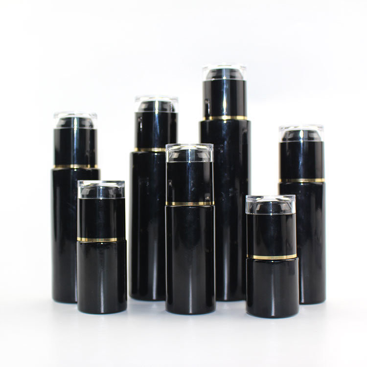 Multiple-Size Black Cosmetic Lotion Pump Bottle