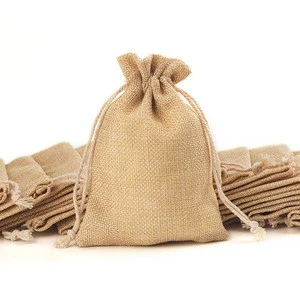 Natural Burlap Quality Jewelry Travel Pouch Reusable Jewelry Drawstring Linen Pouches