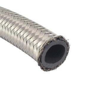 NBR / CPE  rubber hose auto motorcycle 304 stainless steel wire braided  hydraulic assembly customized AN4 oil cooler hose