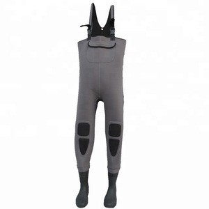 Neoprene Fishing Chest Wader Suit with Rubber Boots from China