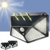 New 100LED Solar Powered Wall Light Human Sensor Garden Lamp for Outdoor Customized
