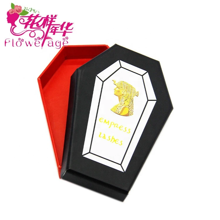 New Arrival custom design special shape coffin shape eyelash packaging box