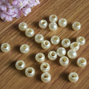 new arrival fancy round big hole loose pearl imitation beads for fashion necklace earring